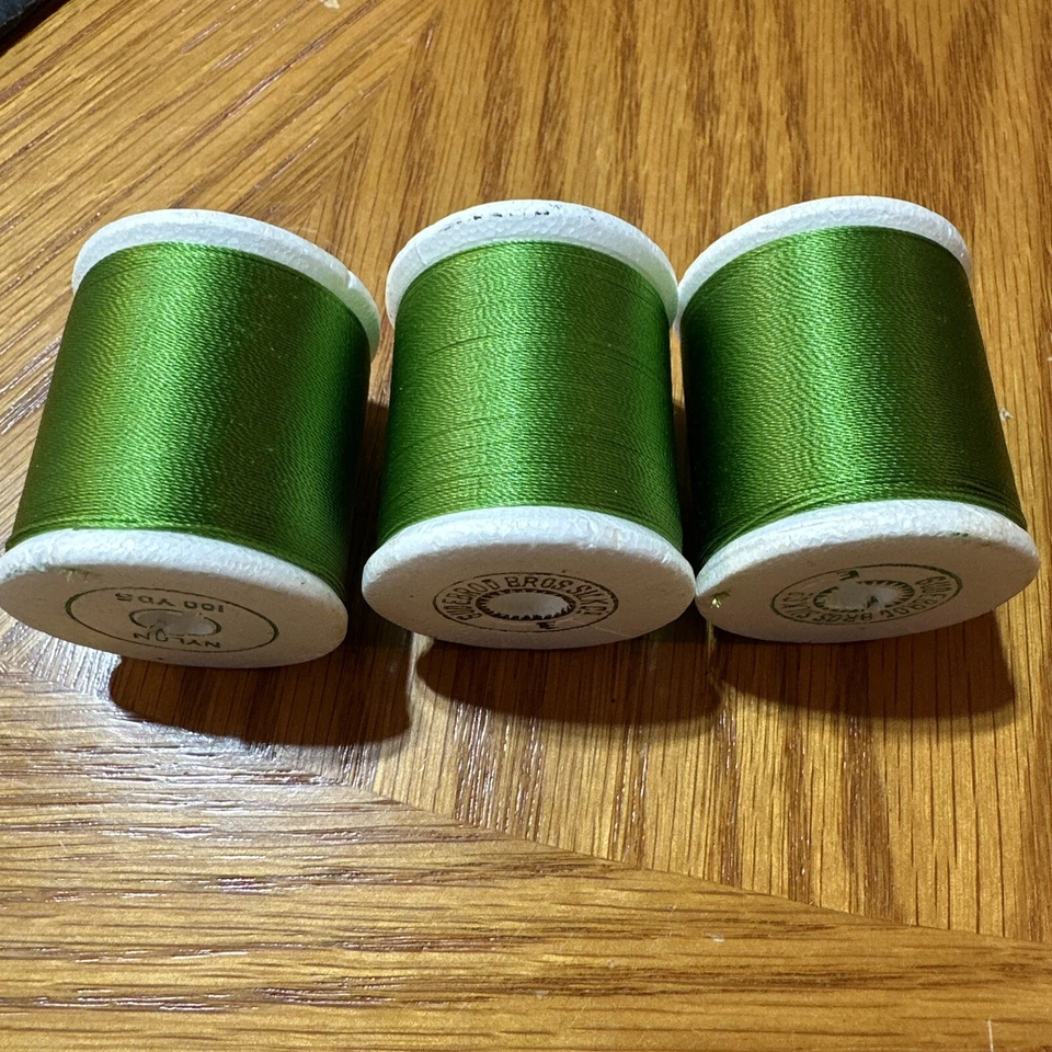3 carretes Gudebrod Rod hilo de construcción 521 B 6779 verde 100 yardas por carrete tamaño E Foto 1 de 1