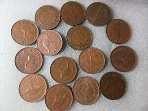 BULK HALFPENNIES  15  DIFFERENT COINS  (1921 - 1964)