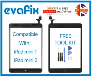 For iPad Mini 1 & Mini 2 Black Screen Replacement Digitizer with IC Home Button - Picture 1 of 2
