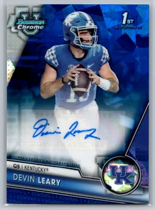 Devin Leary 2023 Bowman University Chrome Sapphire Edition Auto PA-DLE - Picture 1 of 2