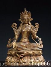 17"Tibet Buddhism temple Bronze gilt Tara kwan-yin GuanYin Goddess Buddha statue