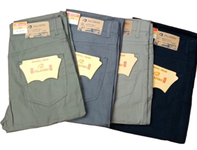  pantalone uomo Paladino vita alta  5 tasche taglio jeans leggeri  100% cotone - Immagine 1 di 3