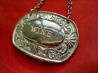 Vintage WINE Decanter LABEL Made in England IANTHE Silver plated UK seller