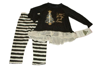 Rare Editions Joy Peace Love Set Christmas Outfit Baby Girl Size 12M 18M 24M NWT - Image 1 of 2