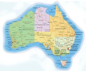 NEW Australia Map Decal Sticker Caravan RV Picnic table - 46cm wide x 38cm high - Picture 1 of 1