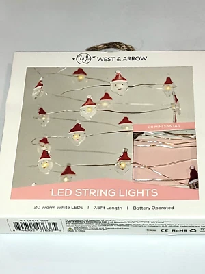 Juego de 20 mini luces LED rojas cabeza de Santa fiesta de Navidad nuevo Foto 1 de 4