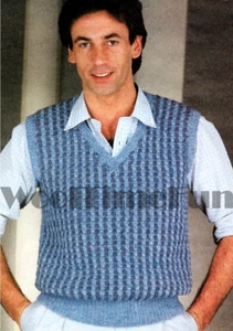 Crochet Pattern To Make Striped Slipover Sleeveless Sweater. DK Yarn - Picture 1 of 1