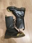 Dr. Martens 1C14 White/ Black Footprint Leather Boots UK3 EU36