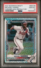2021 Bowman Chrome Draft Michael Harris Asia Mojo Refractor #BDC86 PSA 10 POP 3!