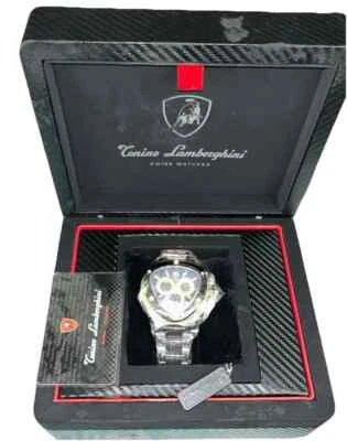 lamborghini Tonino Spyder 3102 Mens Watch Stainless Black Yellow Msrp 2161.00 - Image 1 of 4