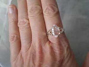Herkimer Quartz ring, 2 carats, size R/S, in 2.5 grams of 925 Sterling Silver - Picture 1 of 13