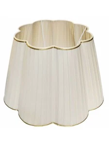 Paralume in organza pongè plissettato avorio per lumi lampade piantane 45 cm E27 - Imagen 1 de 2