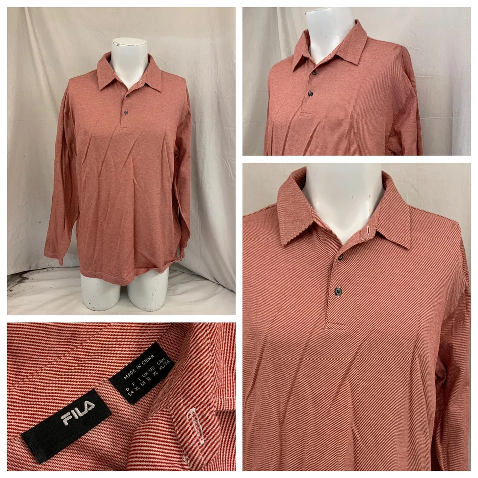 Fila Long Sleeve Polo Shirt XL Red 100% Cotton Worn Once YGI P1-163 - Image 1 of 4