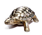 Dekofigur Schildkröte Metallfigur versilbert Wasserschildkröte Skulptur Deko Neu