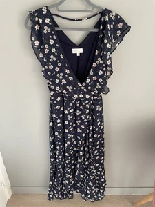 Apricot Long Navy Sleeveless Floral Dress - Picture 1 of 6