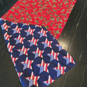 Handmade Double Sided Table Runner 18”x36” Christmas 4th Of July Holidays USA - Picture 1 of 5