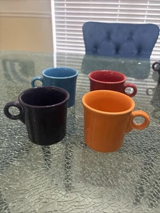 Fiesta Ware Coffee Mugs Ring Handle Cups (Lot Of 4) HLC - Picture 1 of 4