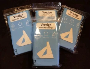 4 Pkgs of 32 Wedge Applicator Sponges MakeUp Triangle Facial Sponges Latex Free - Picture 1 of 3