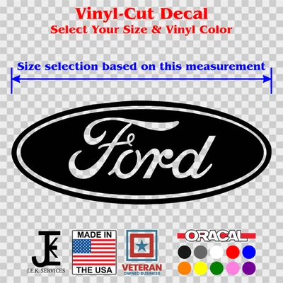 Calcomanía de vinilo ovalada Ford - pegatina clásica y musculosa para auto/camión, serie F y Mustangs Foto 1 de 4