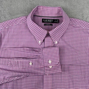 Camisa Lauren Ralph Lauren Para Hombre 17 34/35 Rosa A Cuadros Calce Ajustado Elastizada Sin Planchar - Imagen 1 de 11