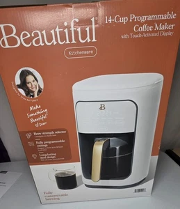 HERMOSA CAFETERA DE GOTEO PROGRAMABLE DE 14 TAZAS CON PANTALLA TÁCTIL - GLASEADO BLANCO ** - Imagen 1 de 3