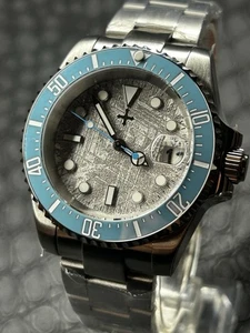 Bespoke Mod Meteorite Blue Watch Nh35a Automatic Seiko Used Movement Oyster Uk - Bild 1 von 9