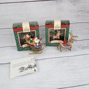 Hallmark Ornament Weihnachtsmann 1992 #5 of Five im Set Schlitten + Dasher & Tänzerin #1 - Bild 1 von 15