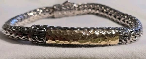 925 Sterling Silver Braided Bracelet 8" 37g Beautifully Made In John Hardy Style - Picture 1 of 9