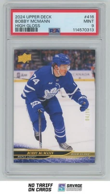 2024-25 Upper Deck High Gloss Bobby McMann PSA 9 /10 #416 Toronto Maple Leafs - Image 1 of 3