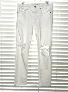 Pantalones de mezclilla para hombre American Eagle blancos desgastados extremos flexibles ajustados 28x28 - Imagen 1 de 6