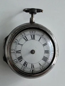 Antiguo Reloj Bolsillo Era Georgiana Borge Fusee Estuche Esterlina Números Romanos Negritos - Imagen 1 de 24