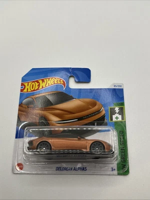 2024 HOT WHEELS #85 - DeLorean Alpha5 (Orange #7 Green Speed - Short Card) B80 - Image 1 of 2