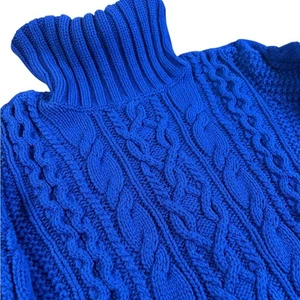 Suéter LRL Lauren Jeans Co. Ralph Lauren Tejido con Cable Azul Real Cuello Alto W 2X - Imagen 1 de 12