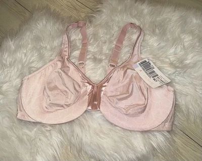Warners 35002A Signature Support Satin Panel Full Coverage Bra Womens 38D Pink - Image 1 of 4