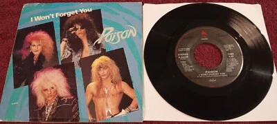 Poison, I Won't Forget You, 45", 1987, Capitol Records, B-44038, VG+ - Image 1 of 2