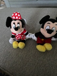 Super Rare MICKEY & MINNIE Beanie Babies with Plastic Eyes - Picture 1 of 5
