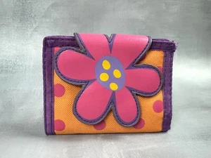 STEPHEN JOSEPH Girlls Wallet Butterfly Dots Pink Orange Hook/Loop 0160 - Picture 1 of 5