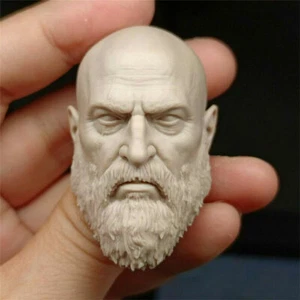 1/6 Unpainted Ghost of Sparta Kratos Head Sculpt For 12" Male Action Figure Body - Picture 1 of 6