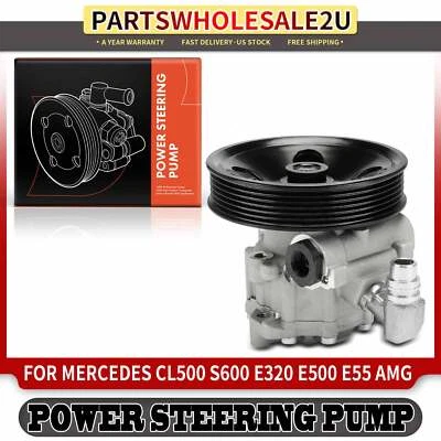 Power Steering Pump with Pulley for Mercedes Benz E320 E500 E55 AMG CL500 S600 - Image 1 of 4