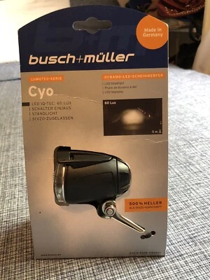 Busch & Muller IQ-TEC 60 Lux Headlight New Open Box Foto 1 de 4