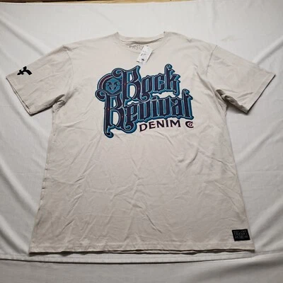 Rock Revival T Shirt Mens 2XL Beige Short Sleeve Crewneck Graphic Cotton USA NEW - Image 1 of 4