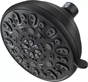 High Pressure Shower Head 4.7" Rain Fixed Showerhead 7-Spray Setting with Adjus - Picture 1 of 12