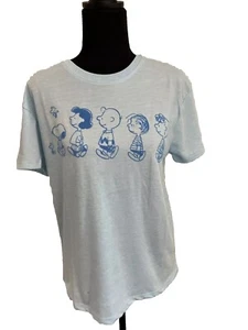 Camiseta Peanuts Mujer Pequeña Manga Corta Snoopy And The Crew Azul Claro - Imagen 1 de 8