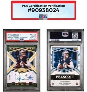 2020 Panini P & P Dak Prescott Mystic Marks 06/10 PSA Authentication Card - Picture 1 of 3