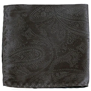 New men's polyester paisley dark gray hankie pocket square formal wedding prom - Picture 1 of 2