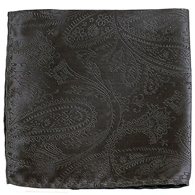 Nuevo Hombre Poliéster Paisley Gris Oscuro Hankie Bolsillo Cuadrado Formal Boda Baile de graduación  Foto 1 de 2