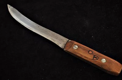 Antiguo cuchillo para tallar pasador de latón hecho a mano - ¿Marca DB? Foto 1 de 4