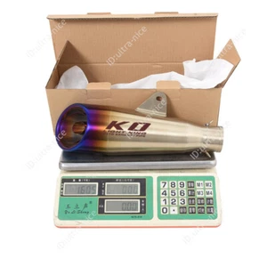 51MM Motorcycle Exhaust Tail Pipe Universal Muffler Escape Blue Stainless Steel - Picture 1 of 7