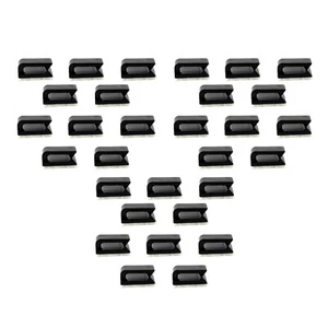 30Pcs Wire Clip Black Car Tie Rectangle Cable Holder Mount Clamp Self Adhesive - Picture 1 of 13