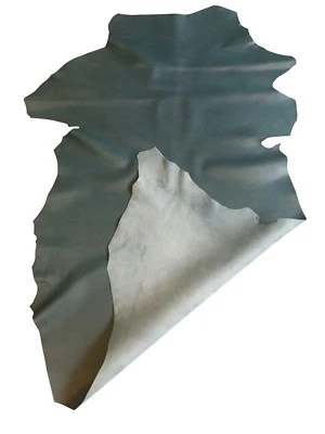 Blue Green Leather Hides Upholstery Craft Material Thin DIY Fabric Bookbinding - Image 1 of 4